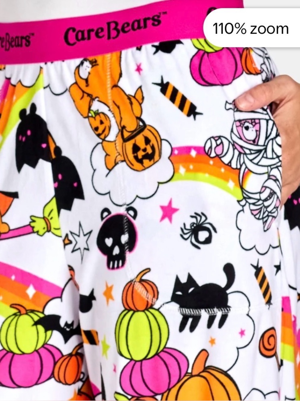 Care Bears Halloween Lounge Pants - White, Pink & Neon Accents  3X